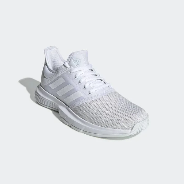 Adidas Women's Game Court Sneakers (White/White/Blue) - Size 9.5 M - Style #82947