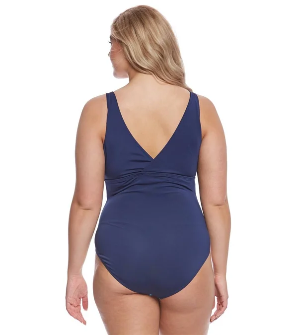 Dolfin Aquashape Morocco V-Neck Front Panel Suit Female Morocco 24