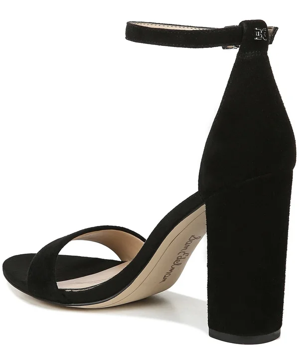 Sam Edelman Yaro Ankle Strap Block Heel Sandals - Oatmeal Suede