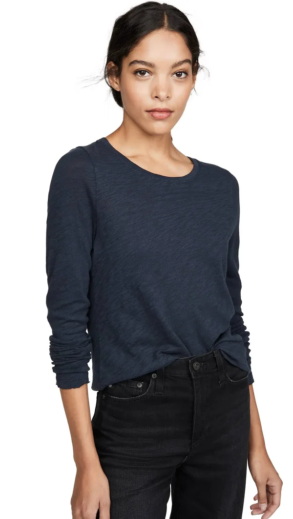 ATM Anthony Thomas Melillo Destroyed Long-Sleeve Tee Midnight