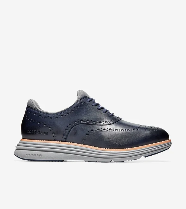 Cole Haan Men's OriginalGrand Ultra Wing Oxford - Marine Blue Leather/Sleet