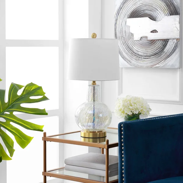 Safavieh Atlas Table Lamp - Silver, Ivory