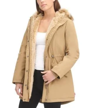 Levi&s Womens Winter Hooded Parka Coat Navy S