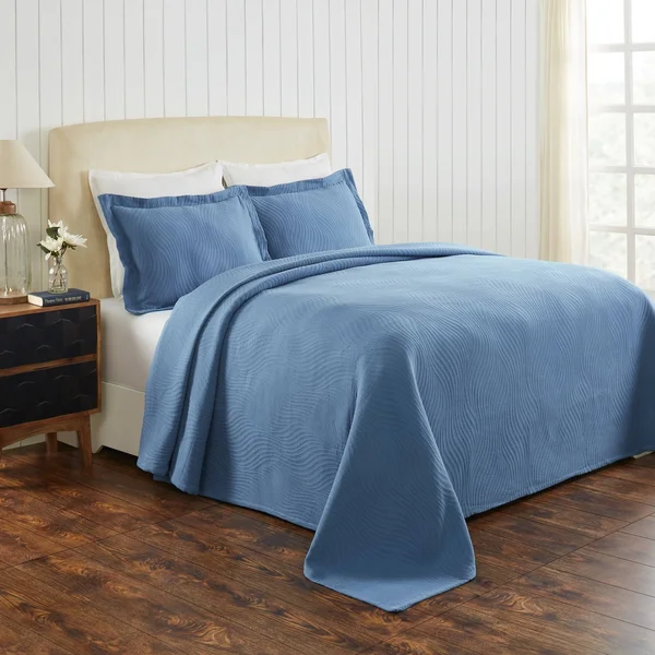 Miranda Haus Laurence Cotton Jacquard Matelasse Bedspread Set - Chocolate - King