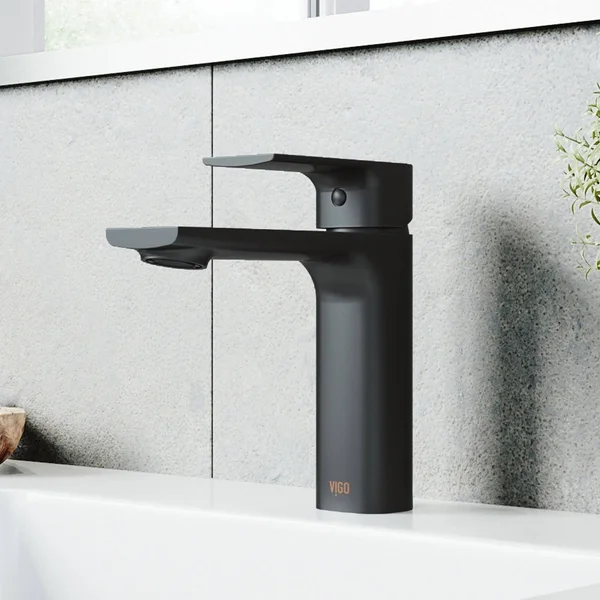Vigo Davidson Single Hole Bathroom Faucet with Deck Plate in Chrome