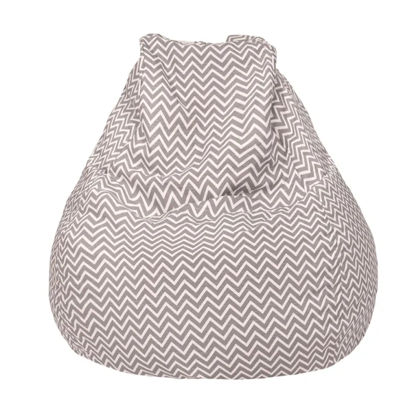 Gold Medal Teardrop Cosmo Zigzag Print Large Bean Bag - Gray