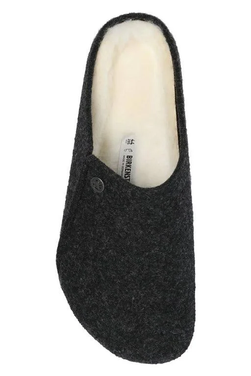 Birkenstock Zermatt Wool Felt Anthracite Shearling Clogs