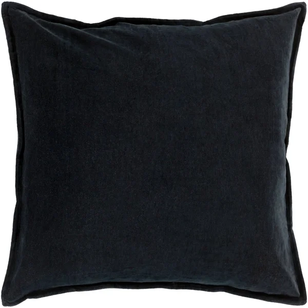Tiwari Home 22x22 Black Flange Edged Solid Square Throw Pillow Cover