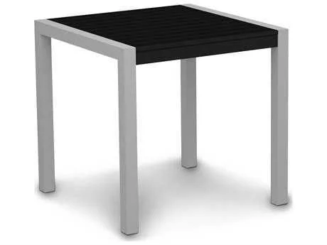 POLYWOOD Mod 30x22 Dining Table - Textured Bronze - Mahogany, 29.75" x 29" x 29.75"