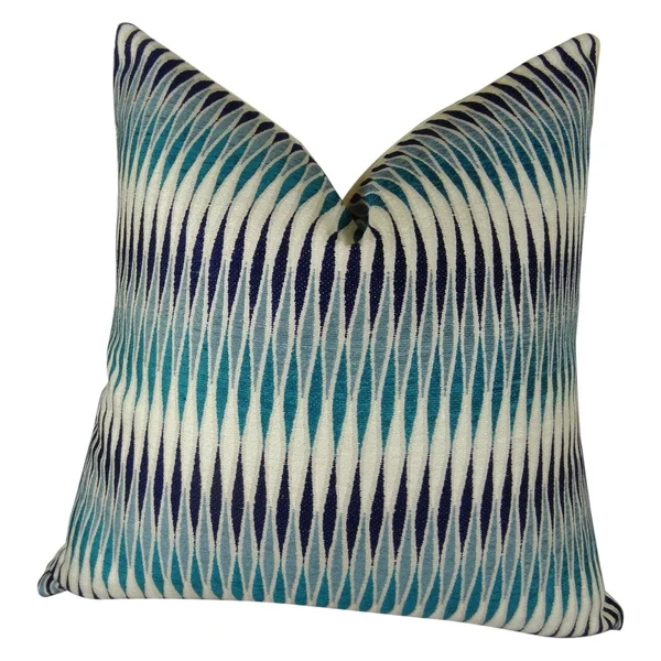 Plutus Thames River Cobalt HandmadeThrow Pillow 20x22 x 26x22 Standard