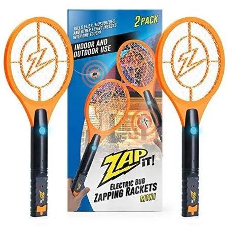 Zap It! Bug Zapper Twin Pack - Rechargeable Mosquito, Fly Killer and Bug Zapper Racket - 4, 000 Volt - USB Charging, Super-Bright