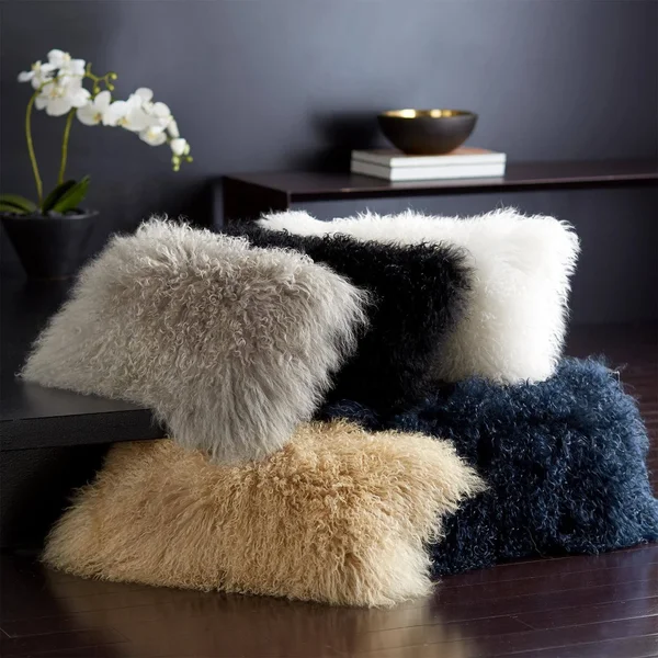 Donna Karan Flokati Decorative Pillow - Gold Dust