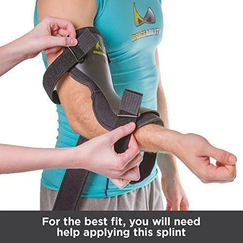 Braceability Cubital Tunnel Syndrome Elbow Brace, Splint to Treat Pain from Ulnar Nerve Entrapment, Hyperextended Elbow Prevent