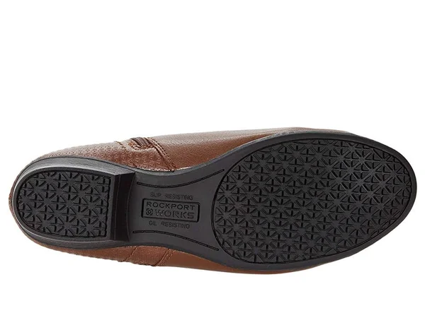 Rockport Works Carly Alloy Toe Work Bootie 6.5 Women's Brown Shoe