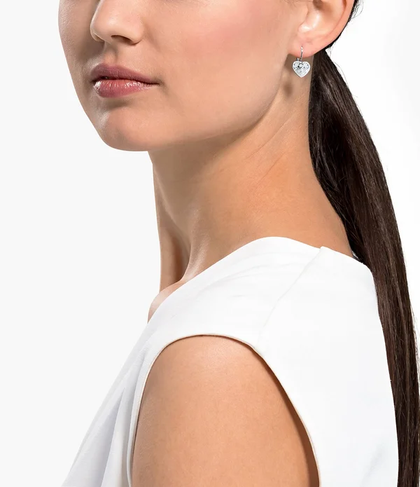 Swarovski Bella Heart Pierced Earrings - White