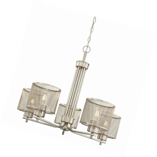 Westinghouse Morrison 5-Light Brushed Nickel Chandelier with Mesh Shades 6327500