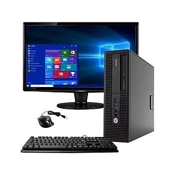 HP EliteDesk 800 G2 Refurbished Desktop Computer with 22x22 Monitor, Intel i5, 8GB Memory, 1TB HDD