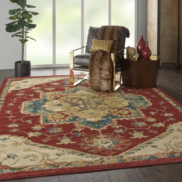 Nourison Traditional Vintage TRV01 Red Area Rug, 8&x 11&
