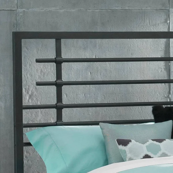 Eluxurysupply Metal Bed Frame - Carbon Steel with Rustic Pewter Finish Folding Bed Frame - Easy Assembly with Headboard and Foot