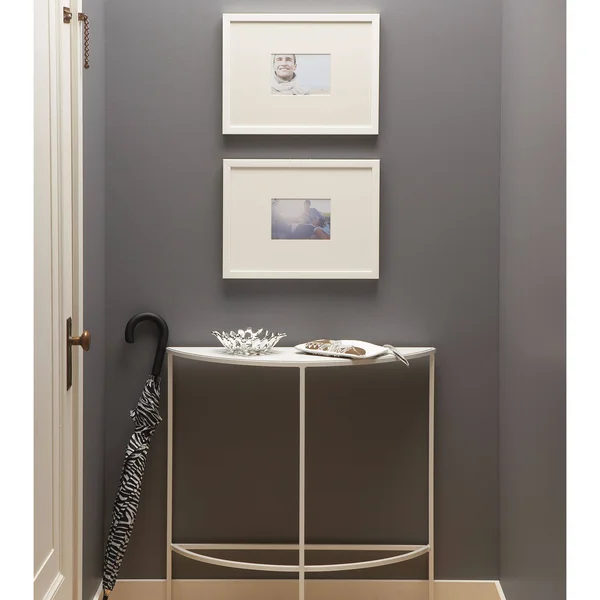 Room & Board, Modern Slim Half-Round Console Table 12D 36W 29h in Taupe Grey