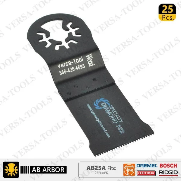 Versa Tool AB25A 35mm HCS Multi-Tool Saw Blades 25/pk Fits Fein Multimaster, Dremel, Bosch