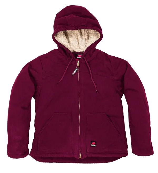 Berne Women's Pomegranate Washed Fine Sherpa Lined Hooded Coat