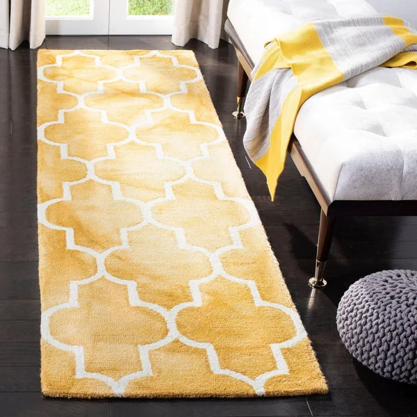 Safavieh Dip Dye DDY535H Gold, Ivory Rug 2&3x22 x 8& Runner