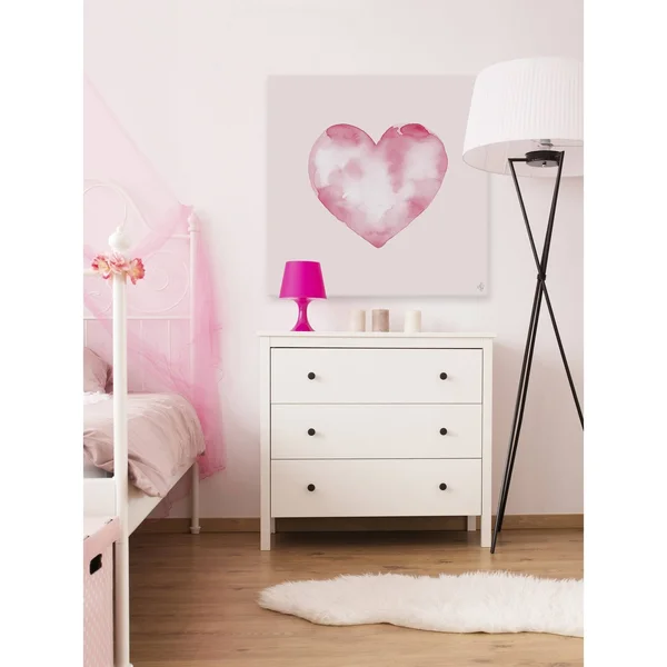 Marmont Hill Blurry Heart 24-Inch Squared Canvas Wall Art