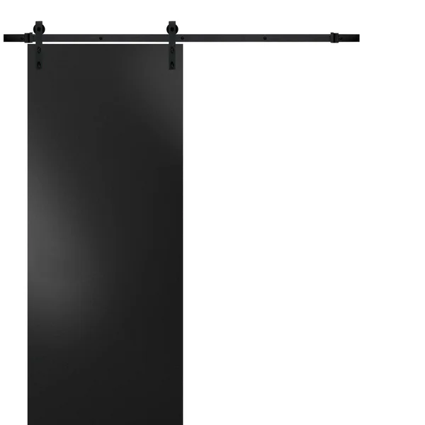 Sturdy Barn Door Hardware, Planum 0010 Black Matte - 28x22 x 84x22
