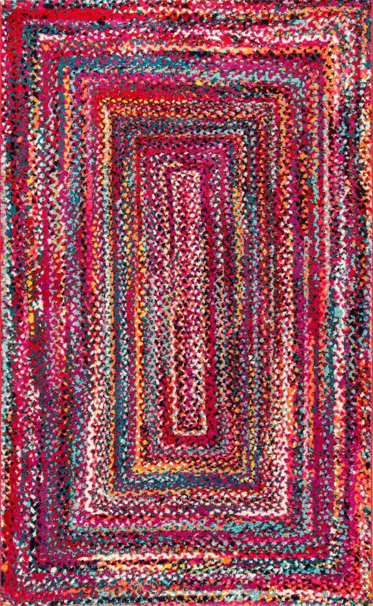 nuLOOM Hargis Labyrinth Area Rug, 5& x 8&, Red