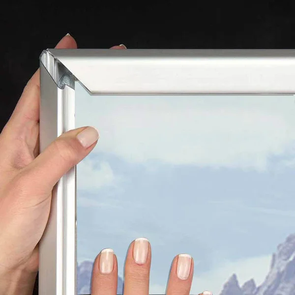24x36 Snap Poster Frame - 1.25 inch Silver Profile Mitered Corner