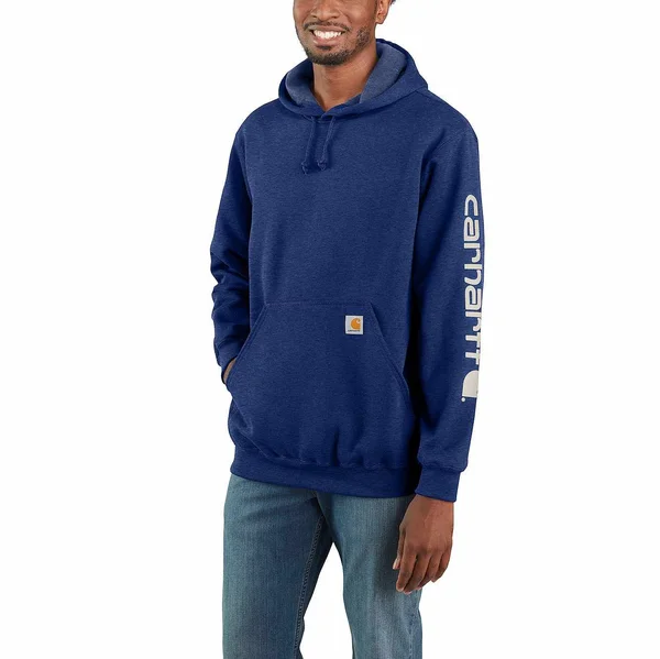 Carhartt Loose Fit Midweight Logo Sleeve Graphic Sweatshirt - Scout Blue Heather, 3XL