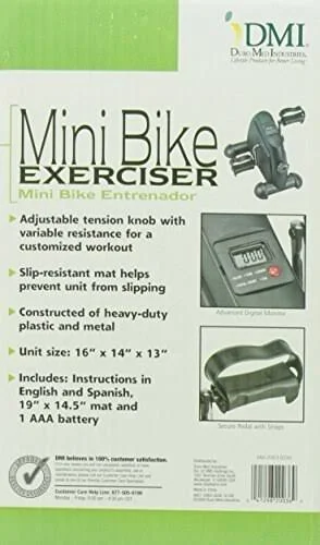 DMI Mini Exercise Bike - Mini Fitness Cycle with Mat