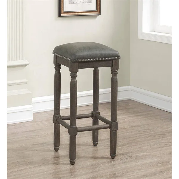 American Woodcrafters Bronson 30x22 Backless Bar Stool in Driftwood Gray