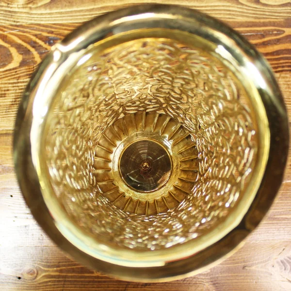 Natural Geo Brass & White Marble 14x22 Candle Lantern Vase
