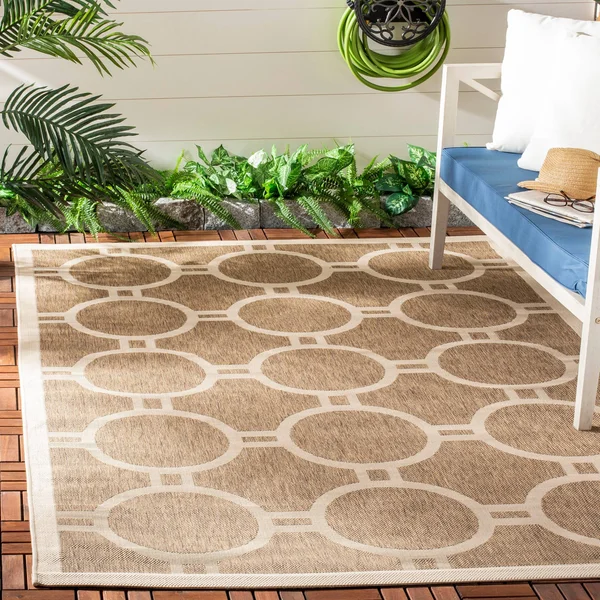 Safavieh Courtyard Blue Indoor Outdoor Rug - Round 7&10x22