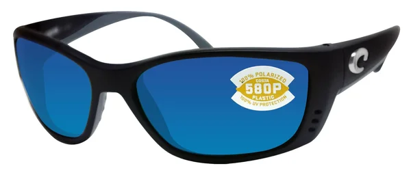 Costa Del Mar Fisch 580P Polarized Sunglasses - Black/Blue