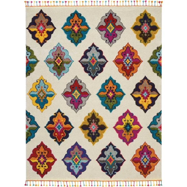 Nourison Moroccan Casbah MCB06 Area Rug - Ivory/Multicolor, 2&3x22 x 8&