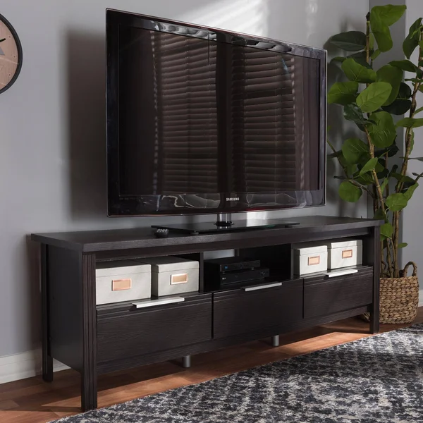 Baxton Studio Elaine Modern Contemporary Wenge Brown Finished TV Stand