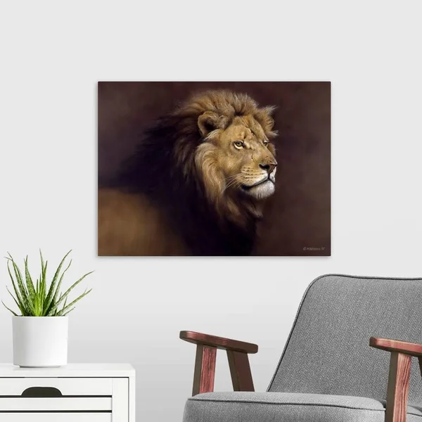 Lion Male - Canvas Wall Art, 24x18, Great Big Canvas