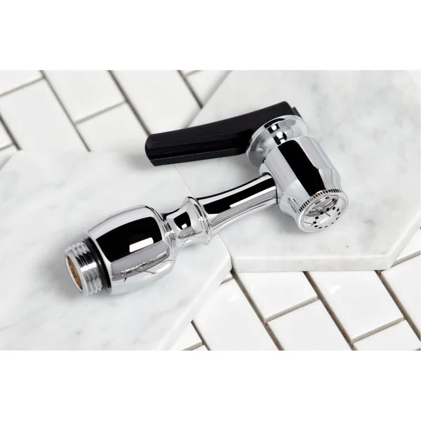 Kingston Brass Ks1271txbs French Country Kitchen Bridge Faucet with Brass Sprayer, Chrome