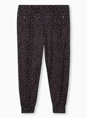 Plus Size Skinny Relaxed Fit Jogger Ponte Leopard Dark Grey in Dark Grey - Size 2x by Torrid