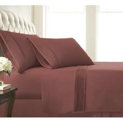 Laurel Foundry Modern Farmhouse Eldon Sheet Set Size: King, Color: Marsala