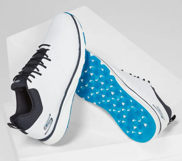 Skechers Men's Go Golf Mojo - Punch Shot Golf Shoes - White/Blue, 7.5