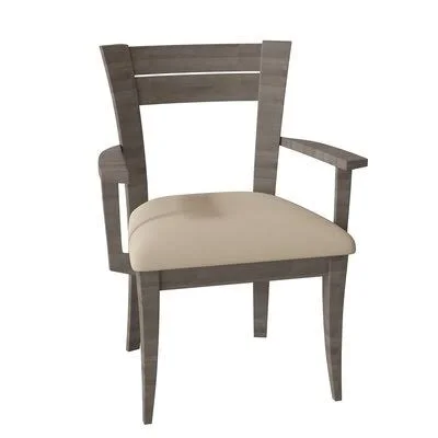 Tylor Ladder Back Arm Chair Corrigan Studio Leg Color: Shadow, Upholstery Color: Linen