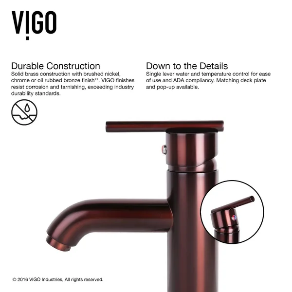 Vigo VG01038RB Setai Single Handle Bathroom Faucet, Oil Rubbed Bronze