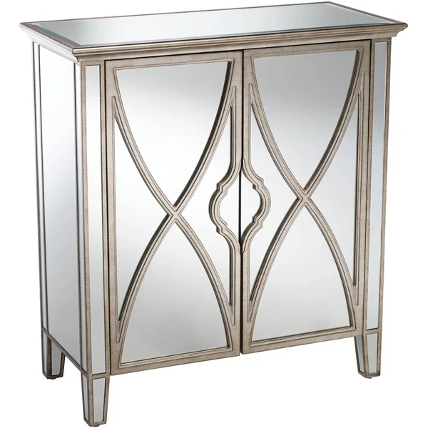Studio 55D Nereo 30x22 Wide Silver 2-Door Accent Cabinet