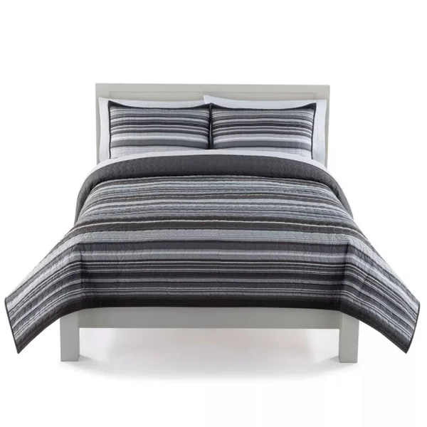 King Size The Big One Reversible Quilt Set, Grey