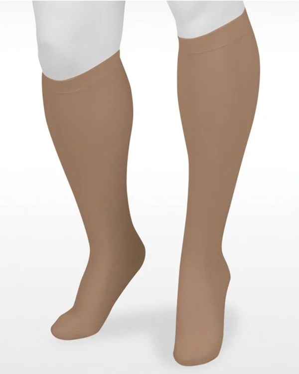 Juzo Soft Silver Sole Men's 30-40 mmHg Ribbed Knee High - IV, Regular, Black