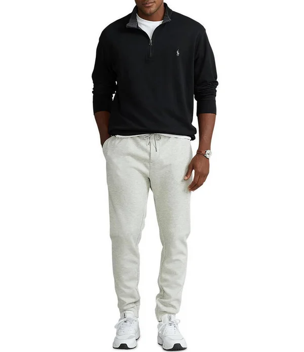 Polo Ralph Lauren Men's Big & Tall Luxury Jersey Quarter-Zip Pullover - Luxury Tan Heather